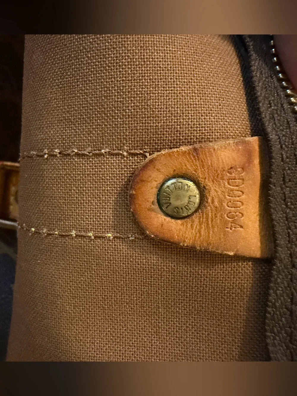 Louis Vuitton Brown Monogram Canvas Duffel with Tan Leather Handles